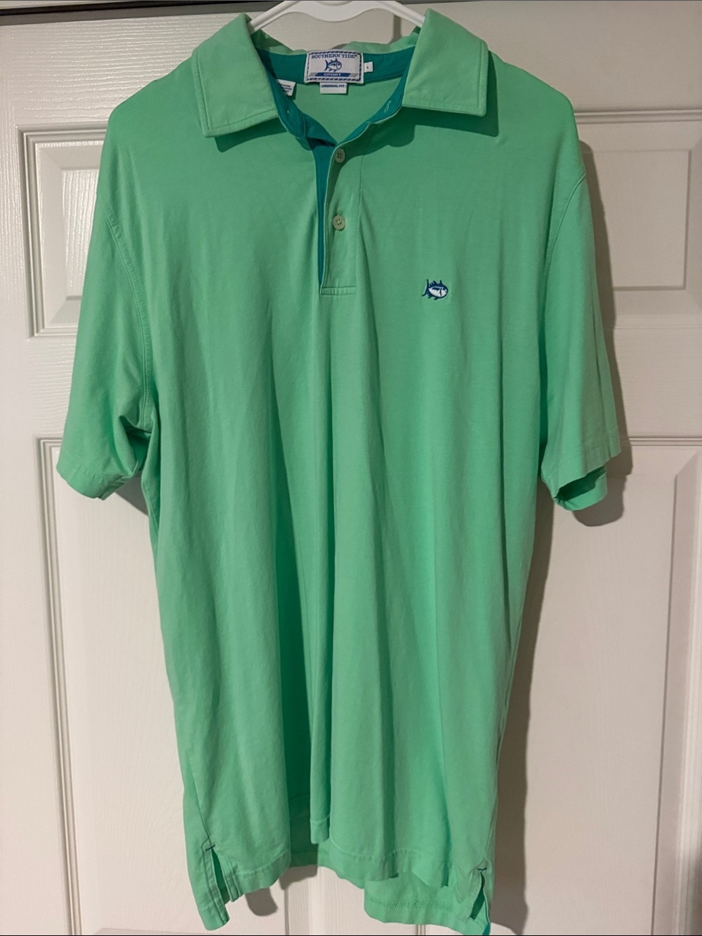 Southern Tide Men's Mint Green Polo with Whale Logo